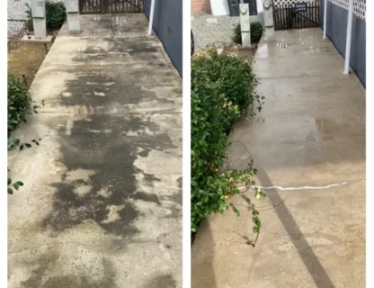 Results of pressure washing on concrete surfaces by Pristine Clean Solutions