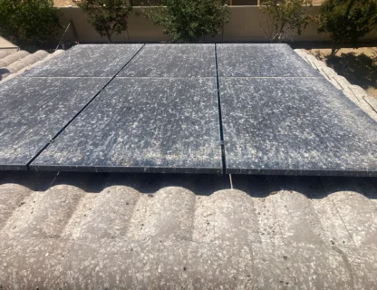 Dirty solar panels needing cleaning for optimal performance.