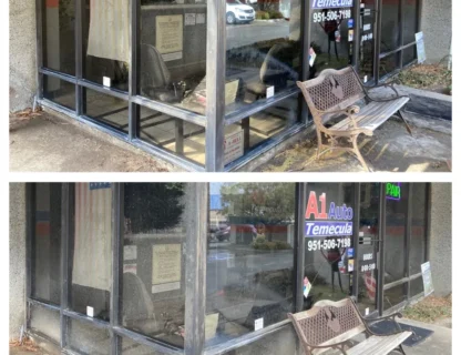 Before cleaning: dirty windows at A1 Auto Temecula